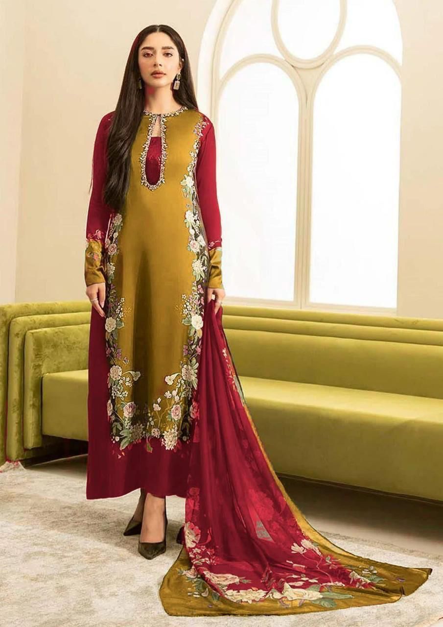 WINTER SILK DIGITAL PRINTED 3-PIECE - SD#35
